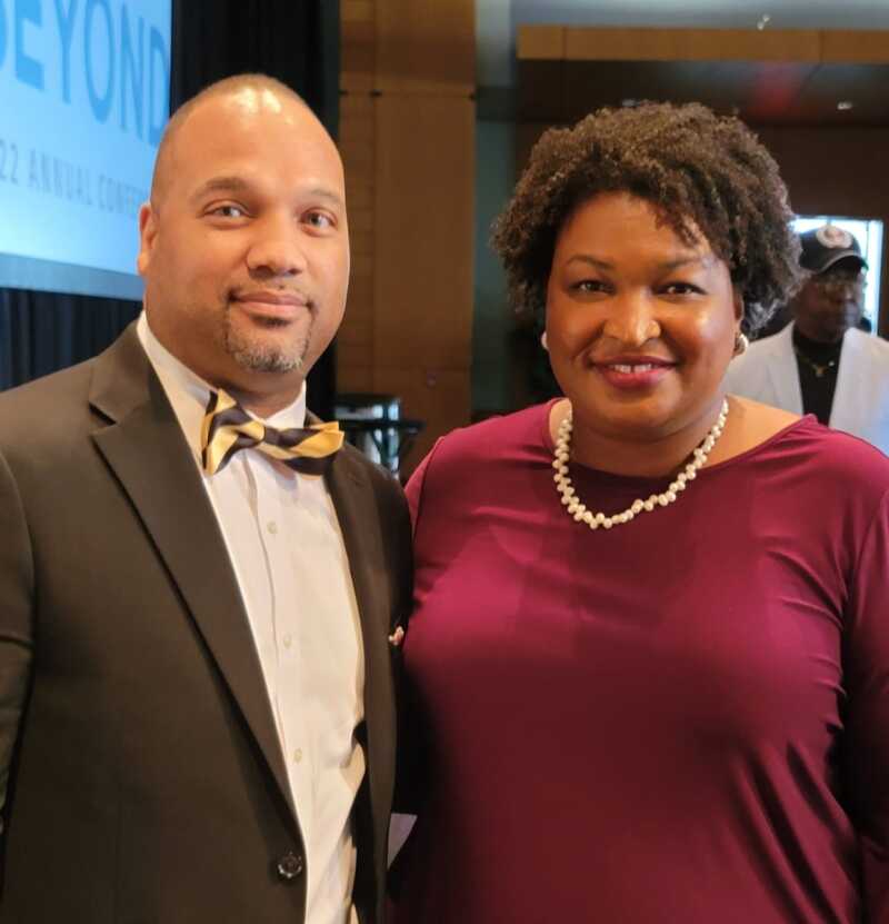 DTM Charleston Carter with former state representative Stacey Abrams